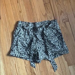 cheetah shorts with tie